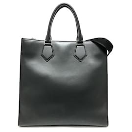 Dolce & Gabbana-Dolce & Gabbana Logo Embossed Leather Handbag-Black