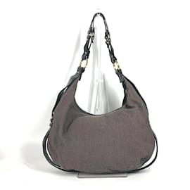 Fendi-Fendi Shoulder Bag in Canvas and Leather-Brown,Black