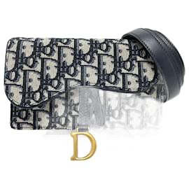Christian Dior-Christian Dior Oblique Trotter Saddle Belt Pouch-Navy blue