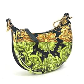 Fendi-Fendi Nano Fendigraphy Fendace Pouch Clutch Bag-Black,Yellow