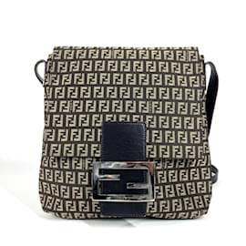 Fendi-Fendi Zucca FF Logo Crossbody Pochette-Brown