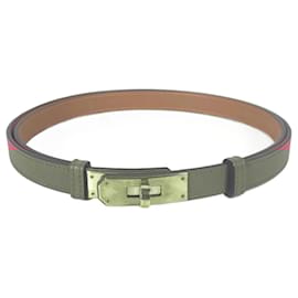 Hermès-Hermes Kelly Leather Belt in Pink-Pink
