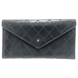 Chanel Matelasse Long Wallet Black