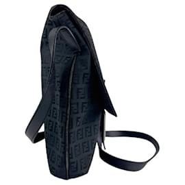 Fendi-Fendi Zucchino Shoulder Bag-Black