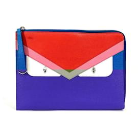 Fendi-Fendi 8M0363 Monster Bugs Rhinestone Clutch Bag-Pink,Red,Blue