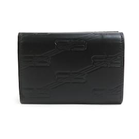Balenciaga-Balenciaga Tri-fold Wallet in Black Leather-Black