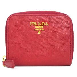 Prada Red Leather Coin Purse Red