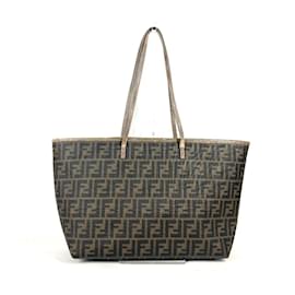 Fendi-Fendi 8BH185 Zucca Cherry Blossom Tote Bag-Brown