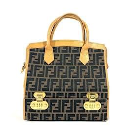 Fendi-Fendi Vintage Zucca Logo Box Bag-Brown