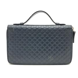 Gucci-Carteira longa de couro azul marinho Gucci-Azul marinho