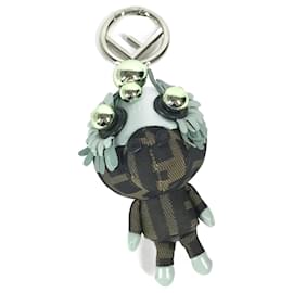 Fendi-Fendi Studs Zucca Logo Monster Space Monkey Keychain-Brown,Blue