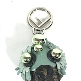 Fendi-Fendi Studs Zucca Logo Monster Space Monkey Keychain-Brown,Blue