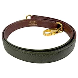 Hermès-Hermes Brown Courchevel Leather Shoulder Strap-Brown