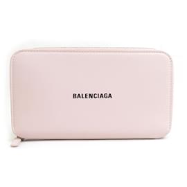 Balenciaga-Balenciaga Light Pink Leather Long Wallet-Pink