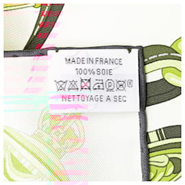Hermès-Hermès White Stately Wheels Silk Scarf-Other