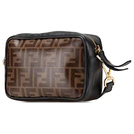 Fendi-Fendi Brown Zucca Coated Canvas Camera Crossbody-Brown