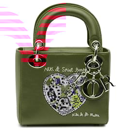 Dior-Dior Red Niki De Saint Phalle Mini Calfskin Lady Dior-Red