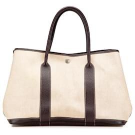 Hermès-Hermès Sac Garden Party 36 en Toile et Negonda Marron-Marron,Autre,Marron foncé