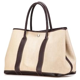 Hermès-Hermès Sac Garden Party 36 en Toile et Negonda Marron-Marron,Autre,Marron foncé