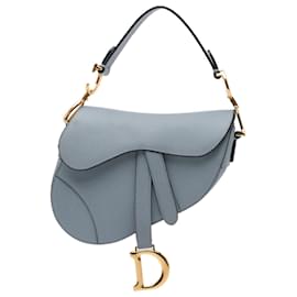 Dior-Dior Blue Mini Leather Saddle-Blue,Light blue