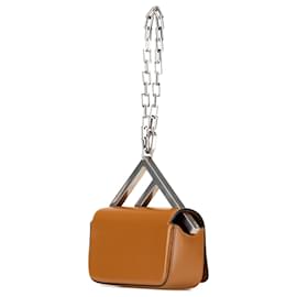 Fendi-Fendi Brown Nano Bag F Glossy Calfskin Handbag-Brown