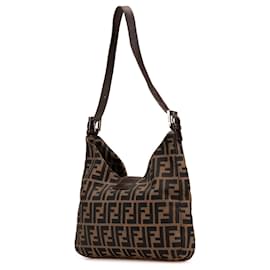 Fendi-Fendi Brown Zucca Canvas Shoulder Bag-Brown