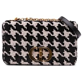 Dior-Dior Black Medium Technical Canvas Macro Houndstooth Caro Bag-Black