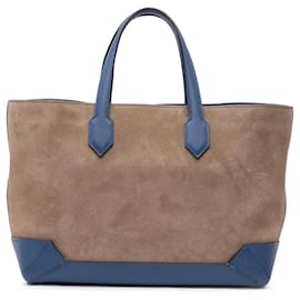 Hermès-Hermès Maxibox Cabas 30 en daim Doblis marron et Epsom-Marron