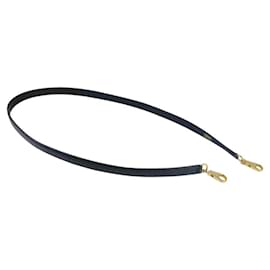 Hermès-Hermes Black Leather Shoulder Strap-Black