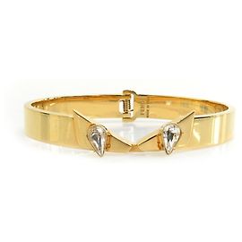 Bracciale bangle Fendi con design dell'occhio di mostro Argento D'oro