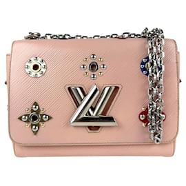Louis Vuitton-Louis Vuitton Epi Twist MM Shoulder Bag-Silvery,Beige