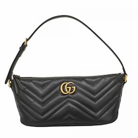 Gucci-Gucci GG Marmont Leather Shoulder Bag-Black