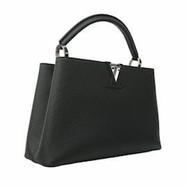 Louis Vuitton-Louis Vuitton Handbag Taurillon Capucines PM-Black,Fuschia