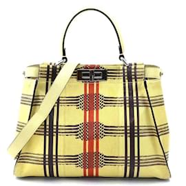 Fendi-Fendi Peekaboo Handbag-Brown,Red,Beige