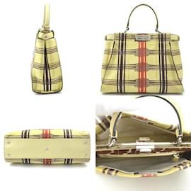 Fendi-Fendi Peekaboo Handbag-Brown,Red,Beige