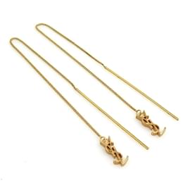 Yves Saint Laurent-Yves Saint Laurent Gold Chain Earrings-Golden