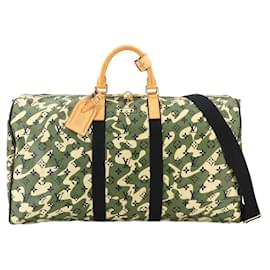 Louis Vuitton-Louis Vuitton Monogramo Fleurage Keepall Bandouliere 55-Other,Green