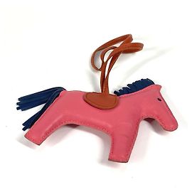 Charm per borsa Hermès Rodeo MM Rosa Blu