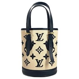Louis Vuitton-Louis Vuitton Monogram By the Pool Nano Bucket Bag-Black,Beige