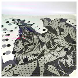 Hermès-HERMES Carré 90 iHOLA FLAMENCA Silk Scarf-Pink,White