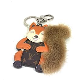 Louis Vuitton-Louis Vuitton Monogram Porte Cle Squaral Squirrel Bag Charm-Brown