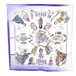 Hermès-Hermes Carre 90 Doll Hello Dolly Scarf-Purple
