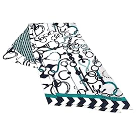 Hermès-Hermes Maxi Twilly Scarf in Black and Green-Black,Green
