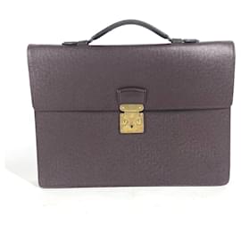 Louis Vuitton-Louis Vuitton Taiga Serviette Clado Document Bag-Brown,Red,Dark red
