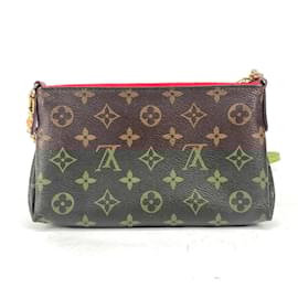 Louis Vuitton-Louis Vuitton Monogram Pallas Clutch Bag-Brown,Red
