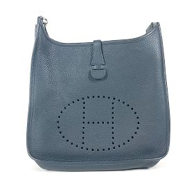 Hermès Bolsa de ombro Hermes Evelyn 3 PM com logo H perfurado Azul marinho