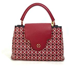 Louis Vuitton Capucines PM 2WAY Handbag Black Red