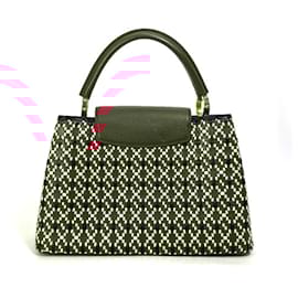 Louis Vuitton-Louis Vuitton Capucines PM 2WAY Handbag-Black,Red