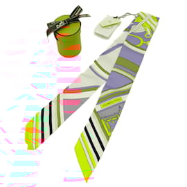 Hermès-Foulard Hermes Twilly - Détail de la Carrosse de George Washington-Multicolore