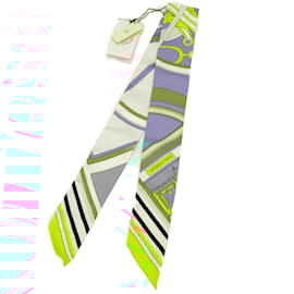 Hermès-Foulard Hermes Twilly - Détail de la Carrosse de George Washington-Multicolore